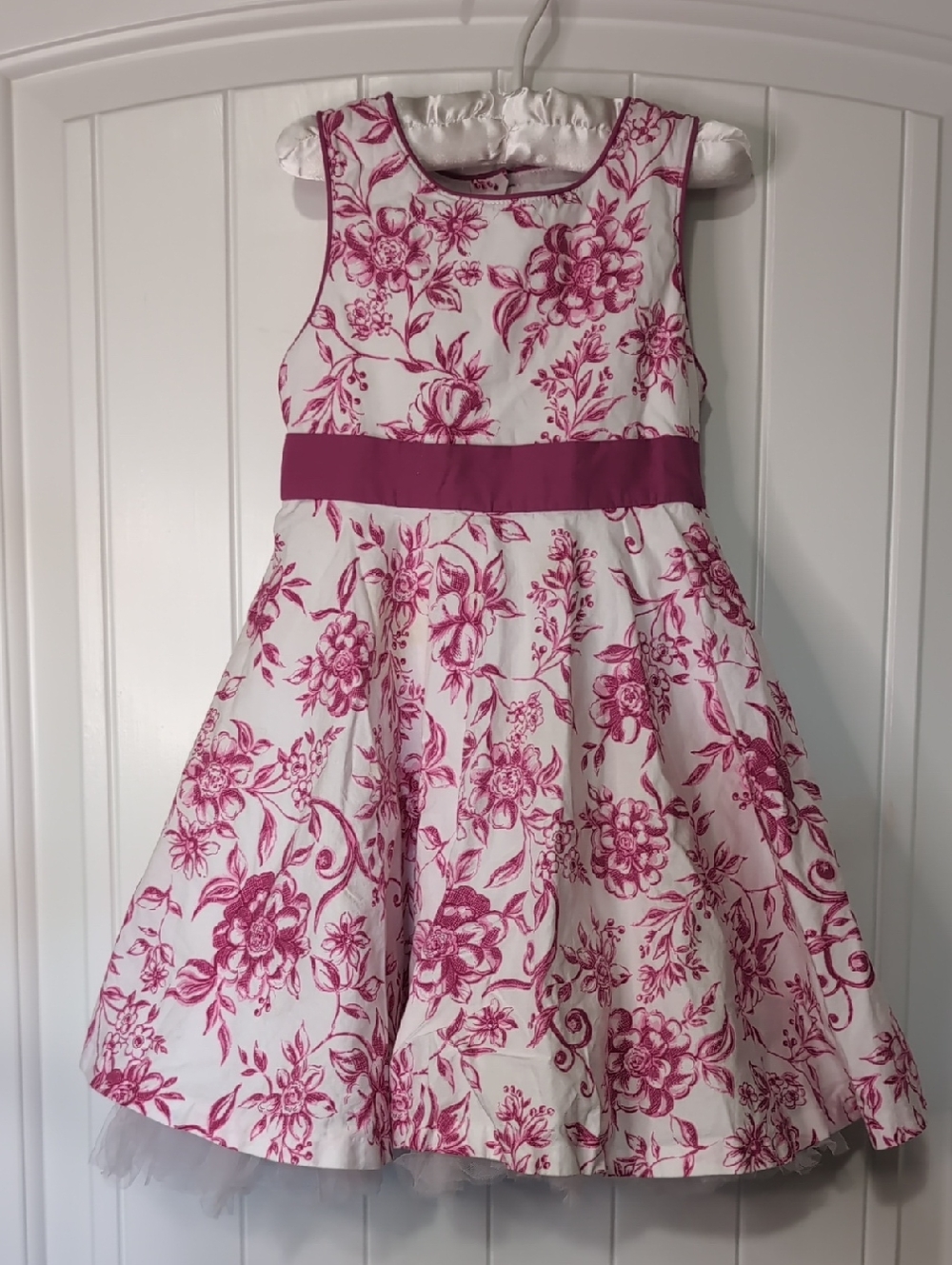 Polly & Friends 100% Cotton Tulle Trimmed Fully Lined Party Dress Size 5
